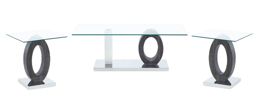 Global Furniture T1628 Dark Grey White 3pc Coffee Table Set