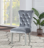 2 Glory Furniture Geneva Gray Silver Champagne Side Chairs
