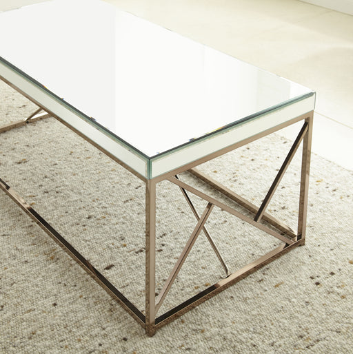 Steve Silver Evelyn Copper Chrome Cocktail Table