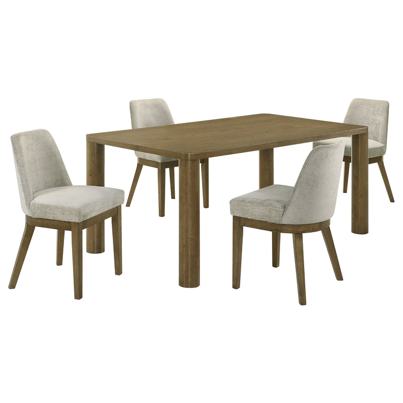 Coaster Furniture Castlewood Brown Oak 5pc Dining Room Set
