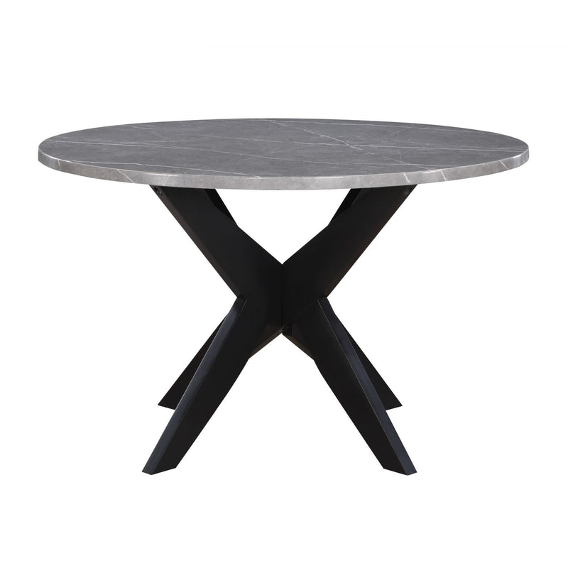 Steve Silver Amy Gray Faux Marble Round Dining Table