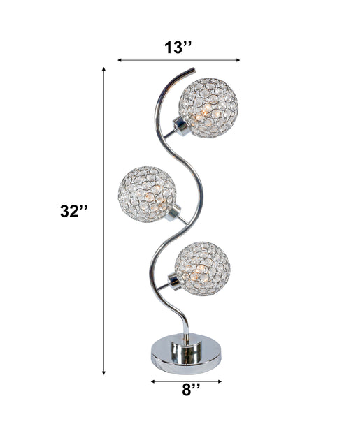 Crown Mark Crystal 3 Globe Table Lamp