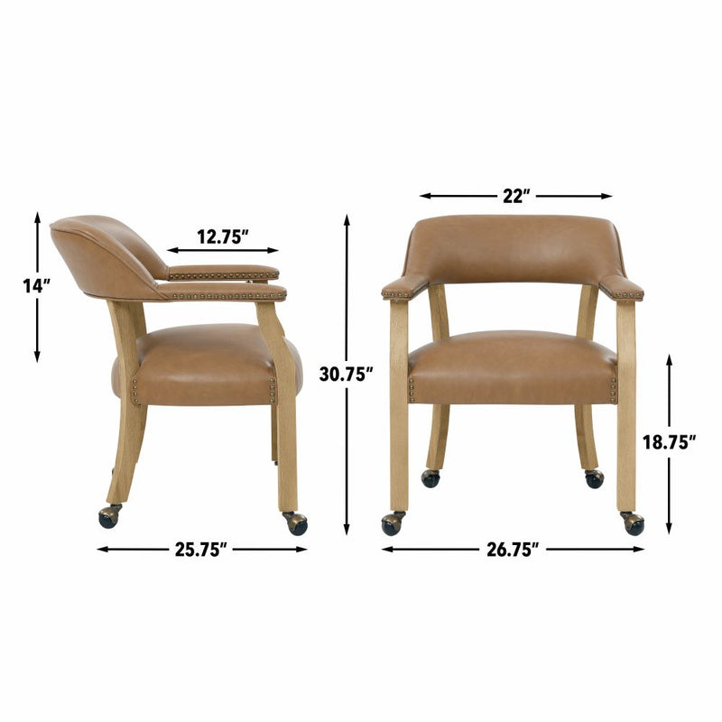 Steve Silver Rylie Camel Natural 5pc Dining Set with Game Top