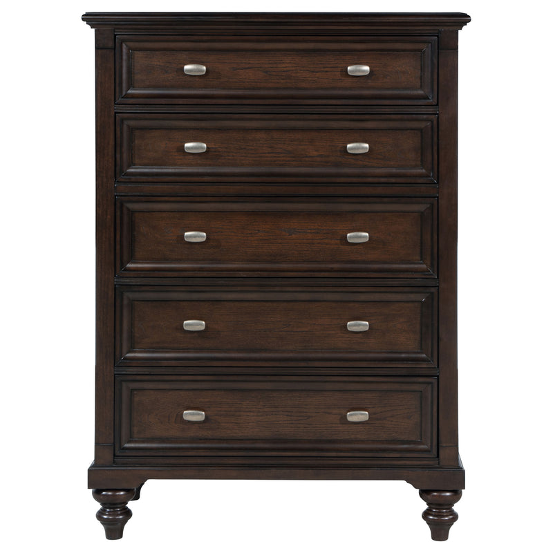 Coaster Furniture Andover Dark Oak Brown 5 Drawer Chest