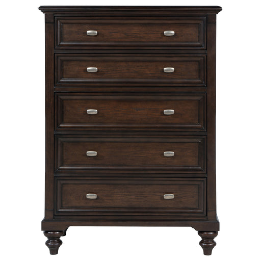 Coaster Furniture Andover Dark Oak Brown 5 Drawer Chest