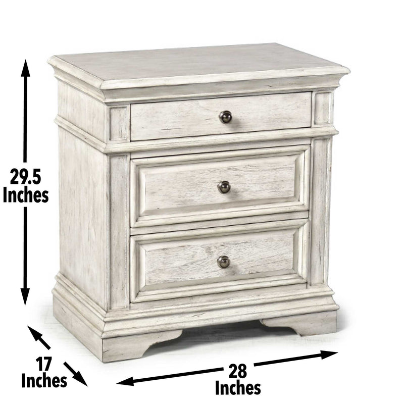 Steve Silver Highland Park Cathedral White Nightstand