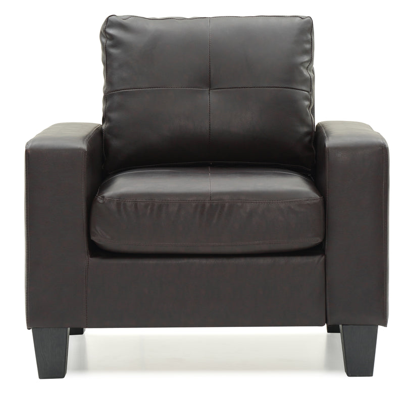 Glory Furniture Newbury Gray Faux Leather Club Chair