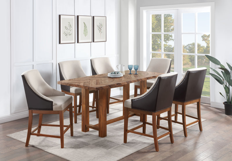 Acme Furniture Gilsea Brown 7pc Counter Height Set