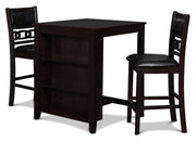 New Classic Furniture Gia Ebony PU 30 Inch 3pc Counter Height Set