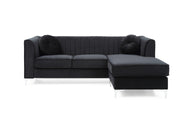 Glory Furniture Delray Navy Blue Velvet Microsuede Sofa Chaise