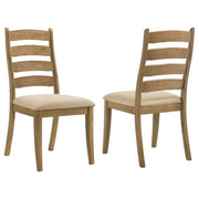 2 Coaster Furniture Danvers Brown Oak Beige Dining Side Chairs