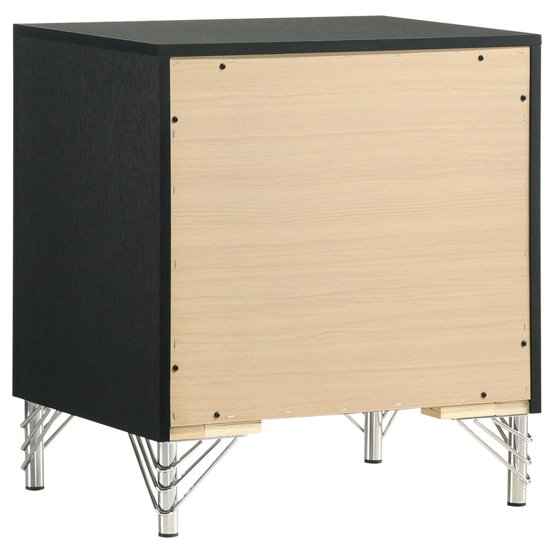 Coaster Furniture Lucia Black 2 Drawer Nightstand