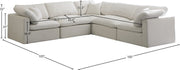 Meridian Furniture Plush Cream Modular 5pc Sectional