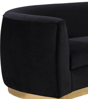 Meridian Furniture Julian Pink Velvet Gold Loveseat