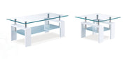 Global Furniture T648 Clear White Coffee Table
