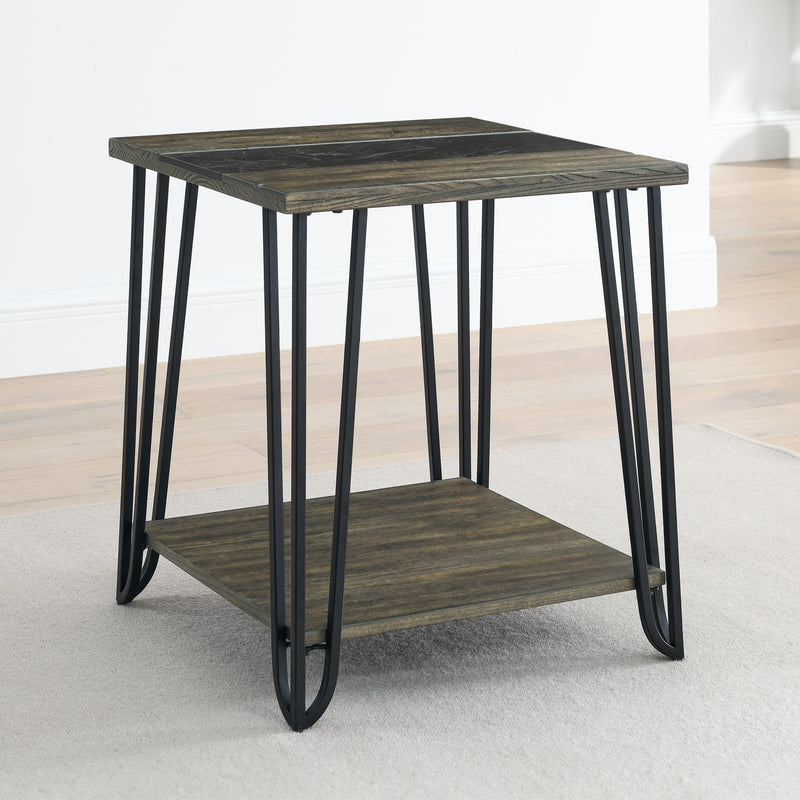 Steve Silver Harper Brown End Table with Sintered Stone Inlay