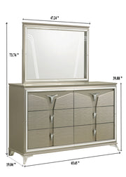 Galaxy Home Samantha Silver 6 Drawer Dresser