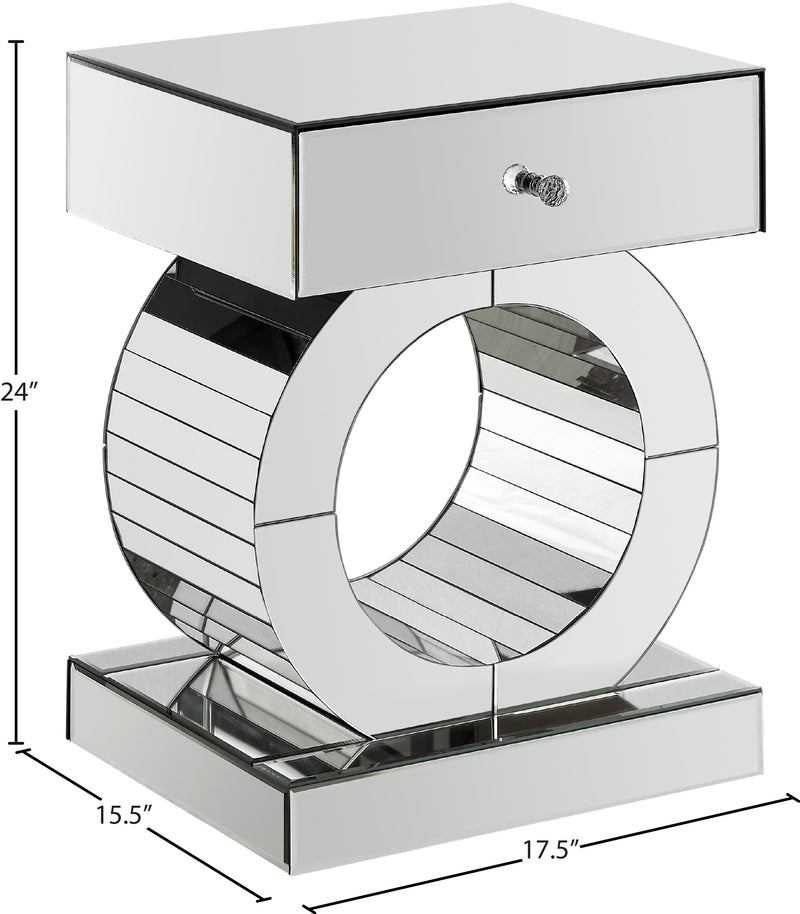 Meridian Furniture Jocelyn Mirrored End Table