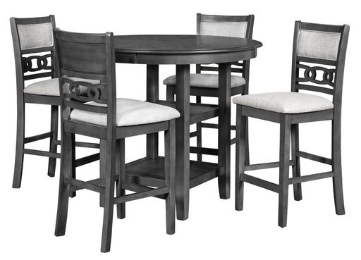 New Classic Furniture Gia Gray Round 5pc Counter Height Set