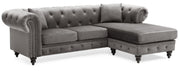 Glory Furniture Nola Navy Blue Velvet Reversible Sectional With Ottoman
