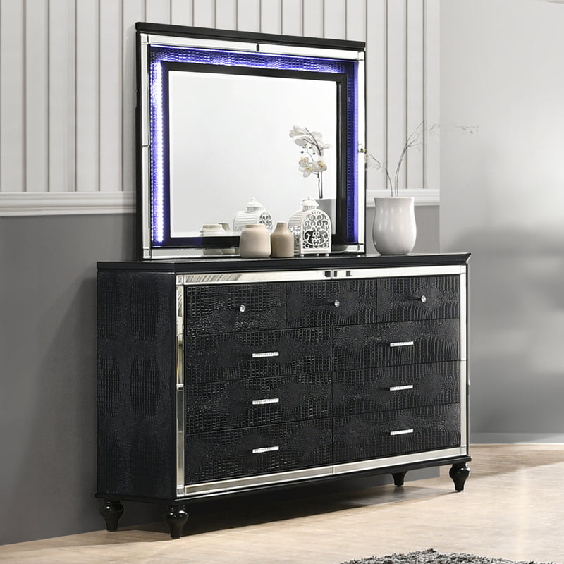 New Classic Furniture Valentino Silver Wood Dresser
