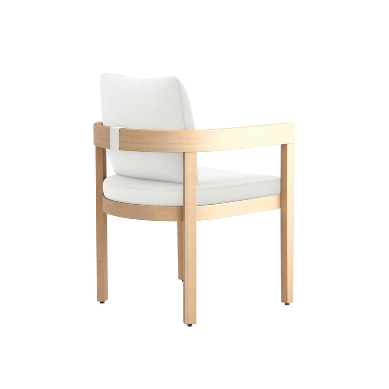 New Classic Furniture Wesley Brown White Patio Side Chair with Cushion