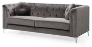 Glory Furniture Pompano Dark Gray Velvet Sofa