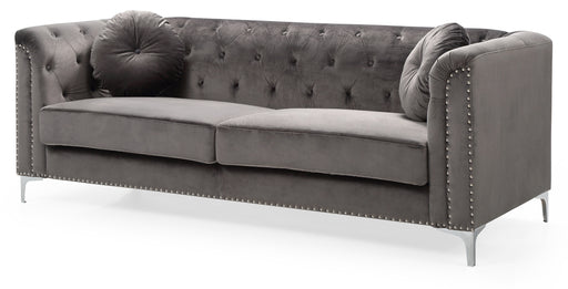 Glory Furniture Pompano Dark Gray Velvet Sofa