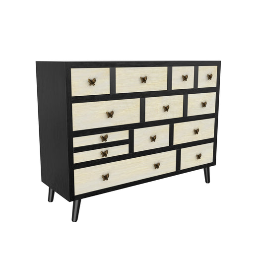 Steve Silver Papillon Ivory Ebony 13 Drawers Sideboard