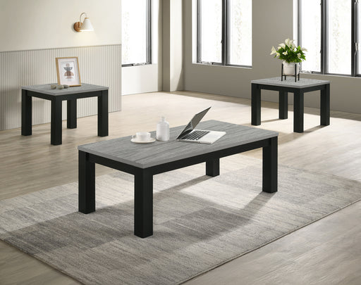 Crown Mark Theo Grey 3pc Occasional Table Set