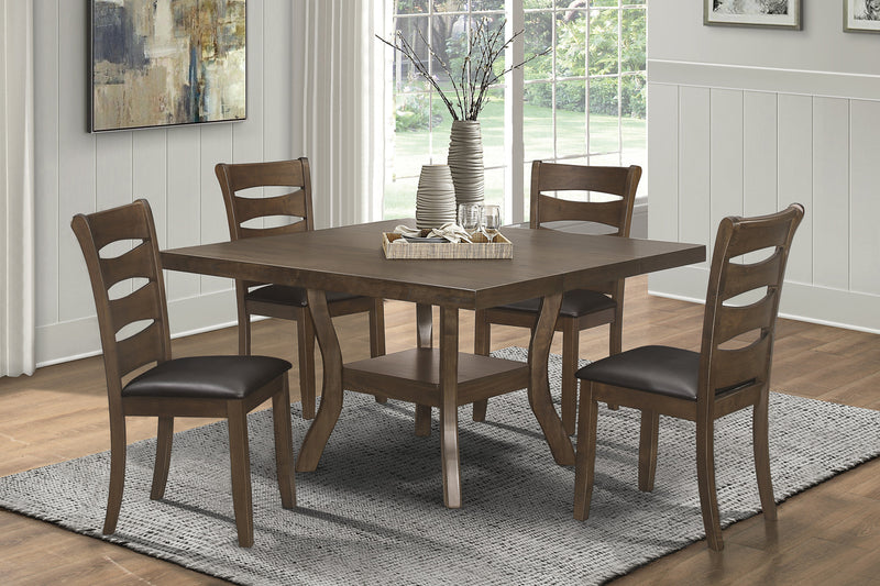 Home Elegance Darla Brown 5pc Dining Room Set