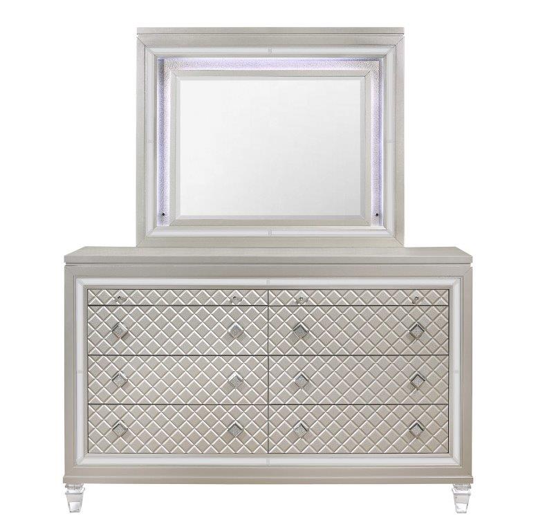 Global Furniture Paris Champagne Dresser And Mirror