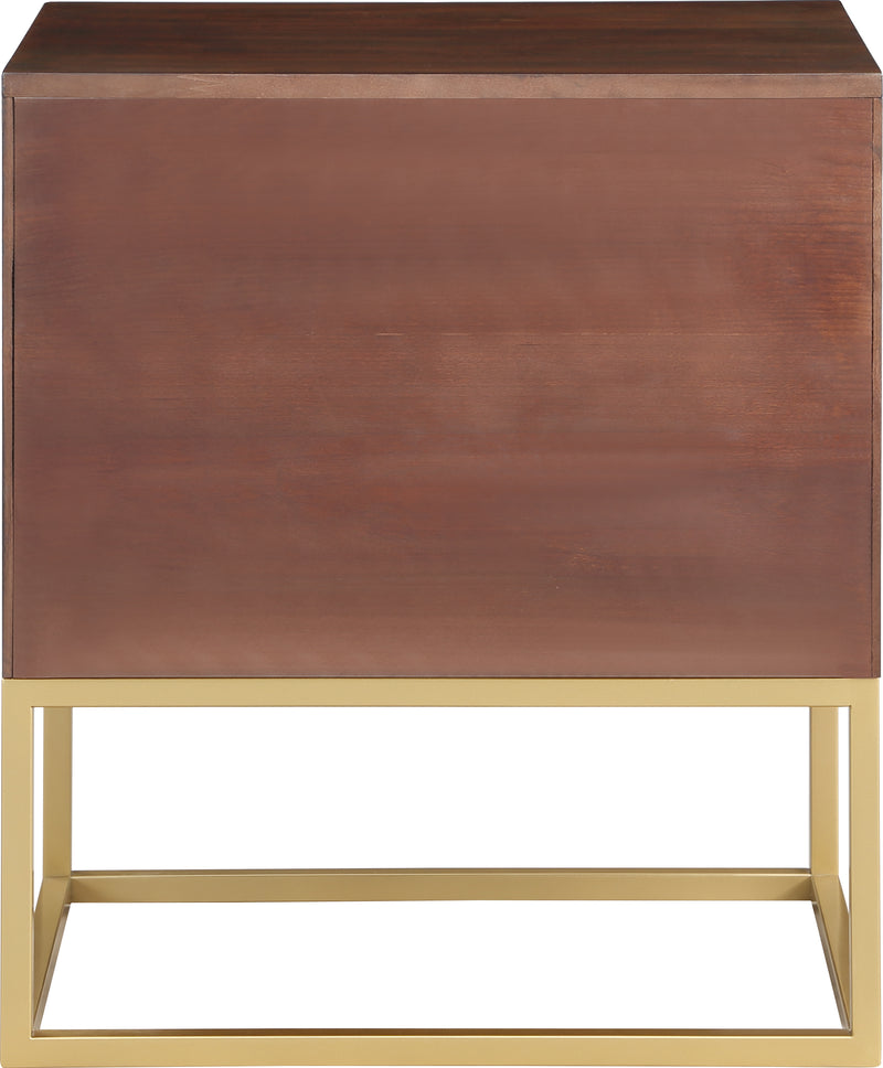 Meridian Furniture Maxine White Gold Night Stand