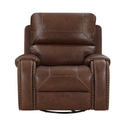 Home Elegance Newnan Brown Swivel Glider Reclining Chair