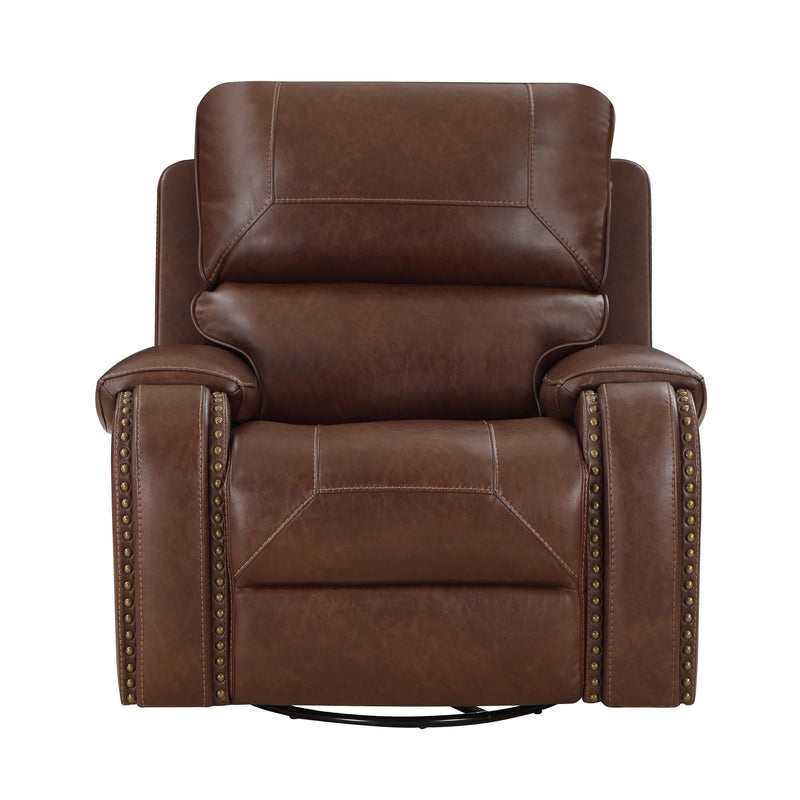 Home Elegance Newnan Brown Swivel Glider Reclining Chair