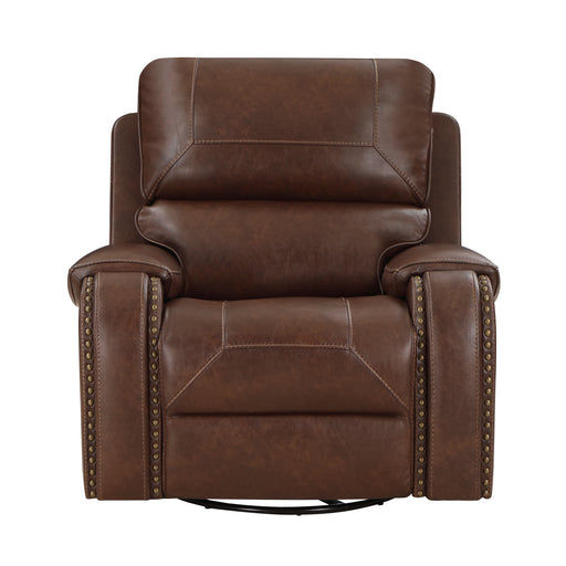 Home Elegance Newnan Brown Swivel Glider Reclining Chair