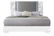Global Furniture Ylime Light Grey White King Bed with LED