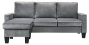 Glory Furniture Jessica Gray Velvet Sofa Chaise