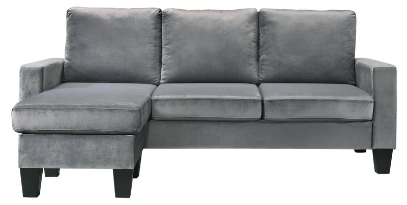 Glory Furniture Jessica Gray Velvet Sofa Chaise