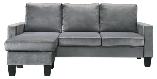 Glory Furniture Jessica Gray Velvet Sofa Chaise