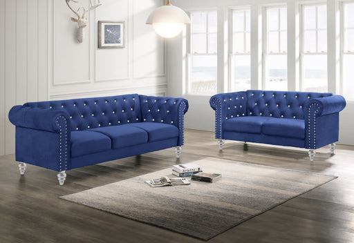 New Classic Furniture Emma Royal Blue 2pc Living Room Set