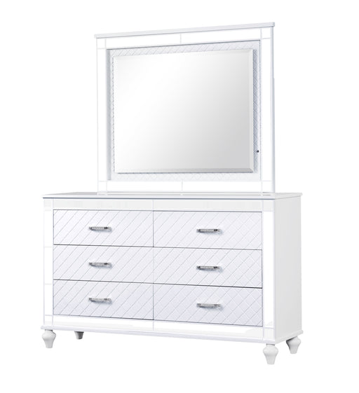 Glory Furniture Livorno White Dresser and Mirror
