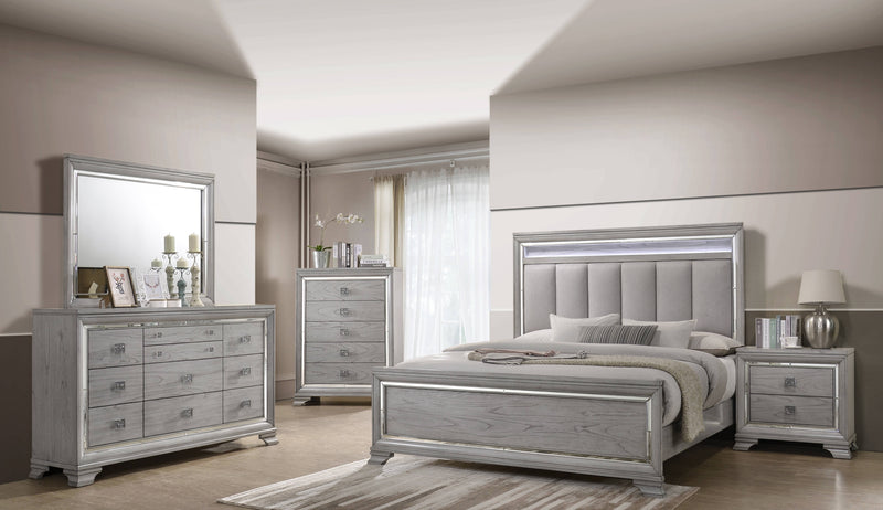 Crown Mark Vail Grey Dresser and Mirror