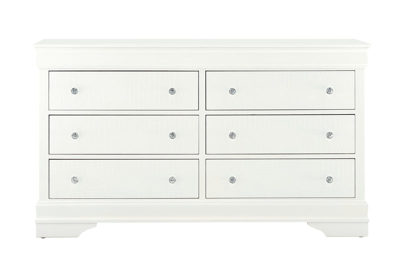 Global Furniture Pompei Metallic White Dresser