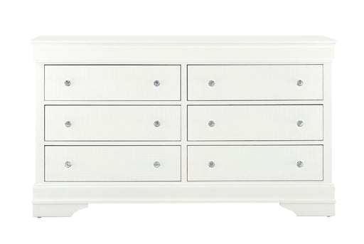 Global Furniture Pompei Metallic White Dresser