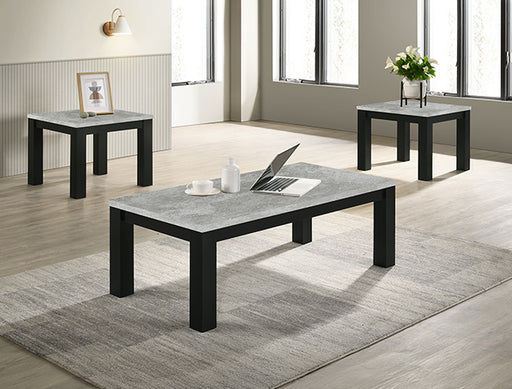 Crown Mark Theo Concrete 3pc Occasional Table Set