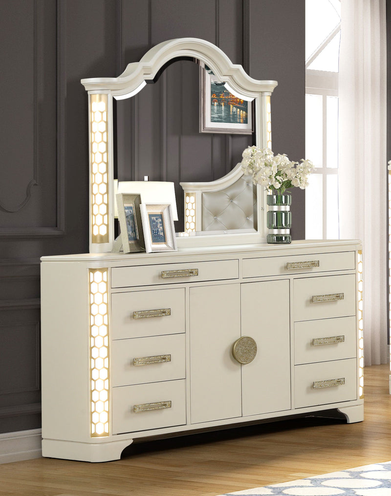 Galaxy Home Jasmine Beige Wood Dresser