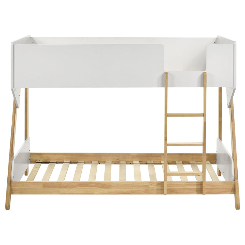 Coaster Furniture Wyatt White Natural Brown Twin Over Twin Bunk Bed