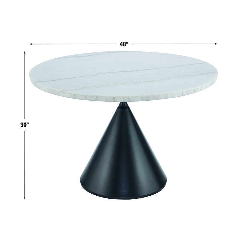 Steve Silver Conrad White Black 48 Inch Table
