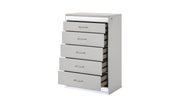 Galaxy Home Glam White 5 Drawer Chest